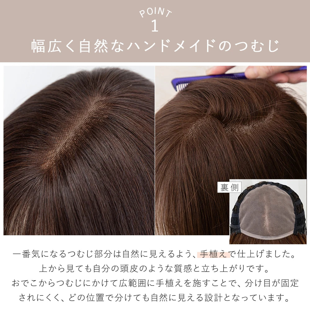 医療用ウィッグ ワイド手植え 人毛100% ナチュレシリーズ 選べる2タイプ