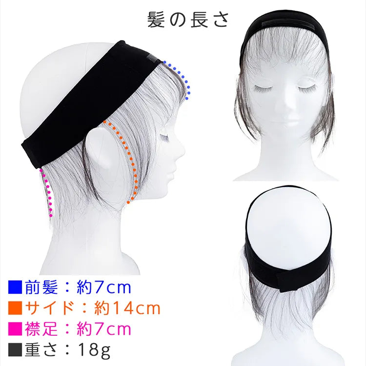 人毛100%うぶ毛つきウィッグ用バンド