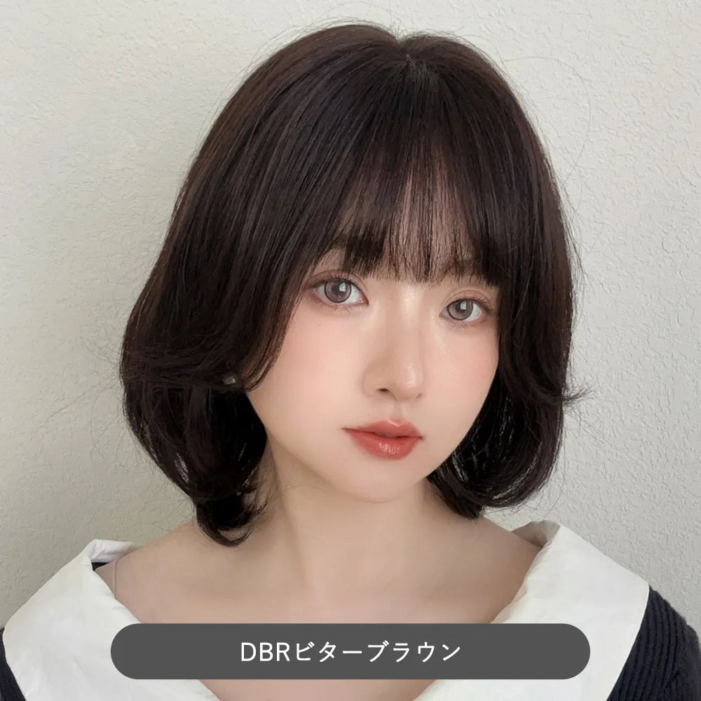 【返品・色交換OK】 素肌ウィッグ 竹 部分手植え 人毛MIX ブルームボブ