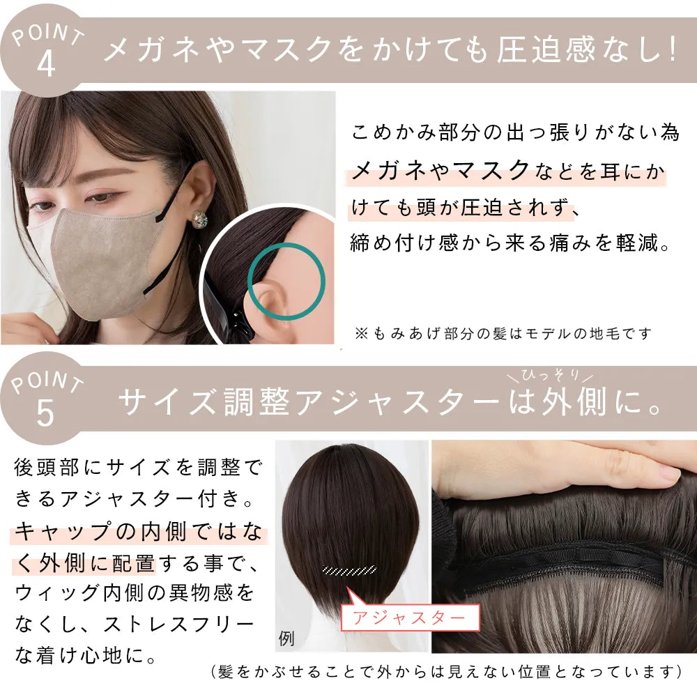 【返品・色交換OK】 素肌ウィッグ 接触冷感 フロートカール