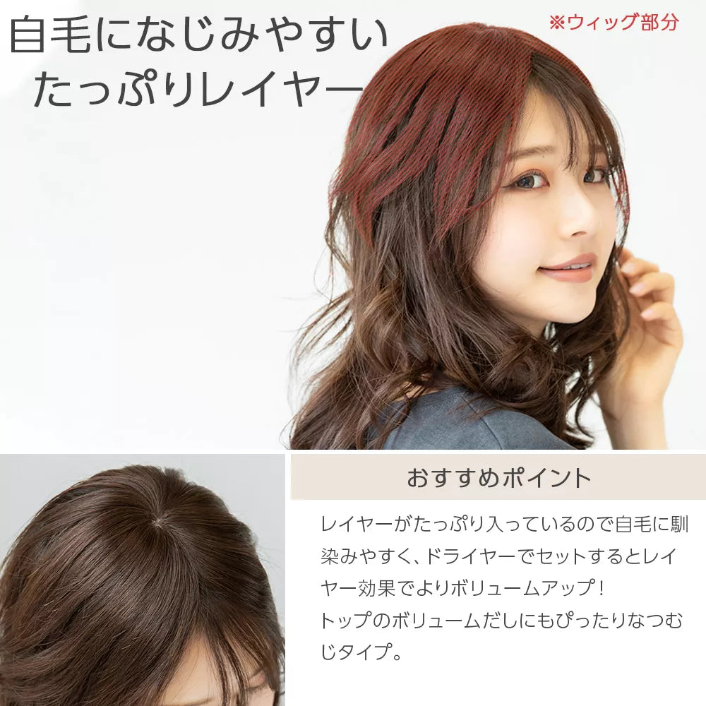 【返品・色交換OK】 総手植え 最高級人毛(レミー) 100% トップヘアピース つむじタイプ