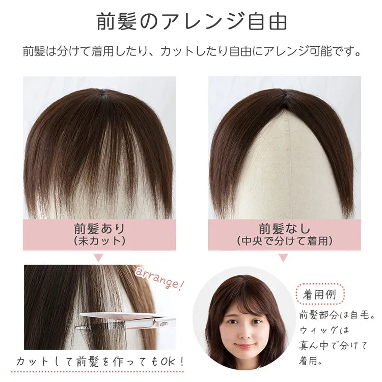 【 SALE! 最終在庫処分】人毛100% 総手植え エアリートップヘアピース