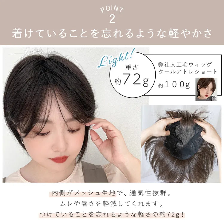 【返品・色交換OK】 医療用ウィッグ 部分手植え 高級人毛MIX ルースボブ
