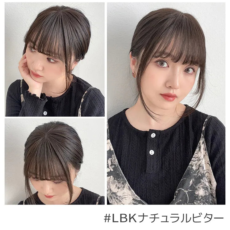 【返品・色交換OK】総手植え 人毛MIX 前髪付きトップヘアピース