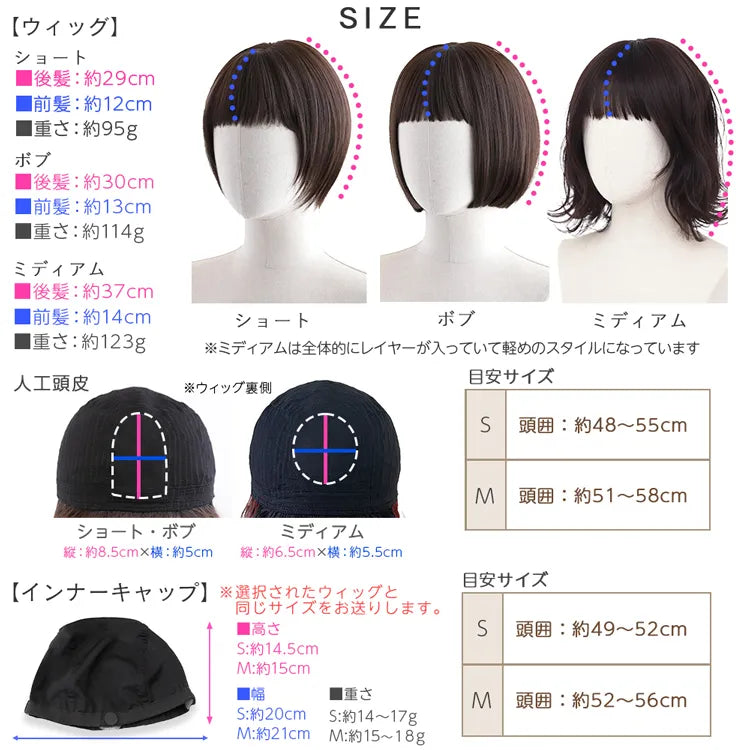 医療用サポートセット 素肌ウィッグ選べる3type