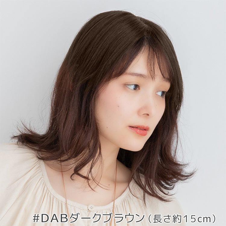 マシンメイド人毛100%トップヘアピース 分け目タイプ（ポイント/医療用
