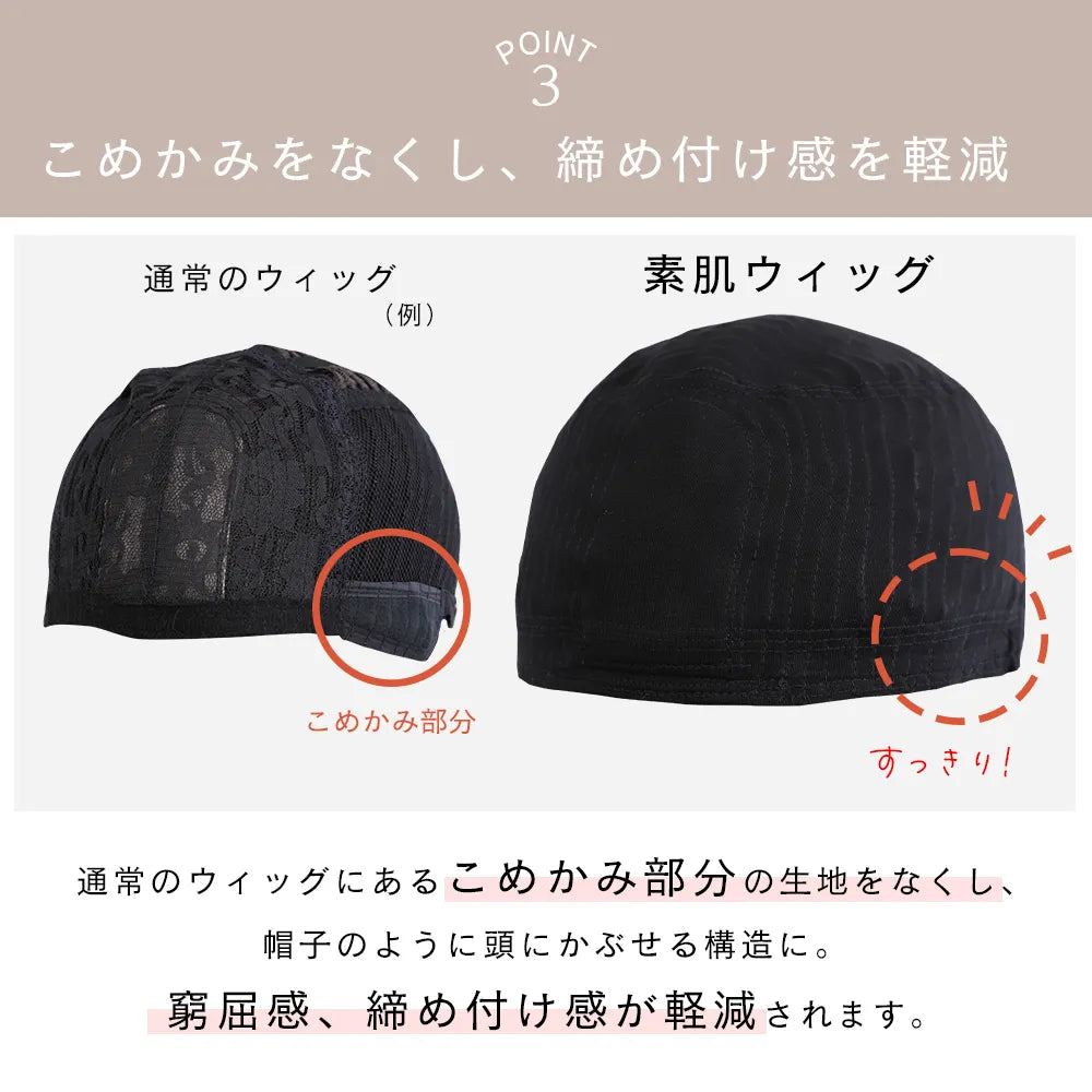 【返品・色交換OK】 素肌ウィッグ 接触冷感 フロートカール