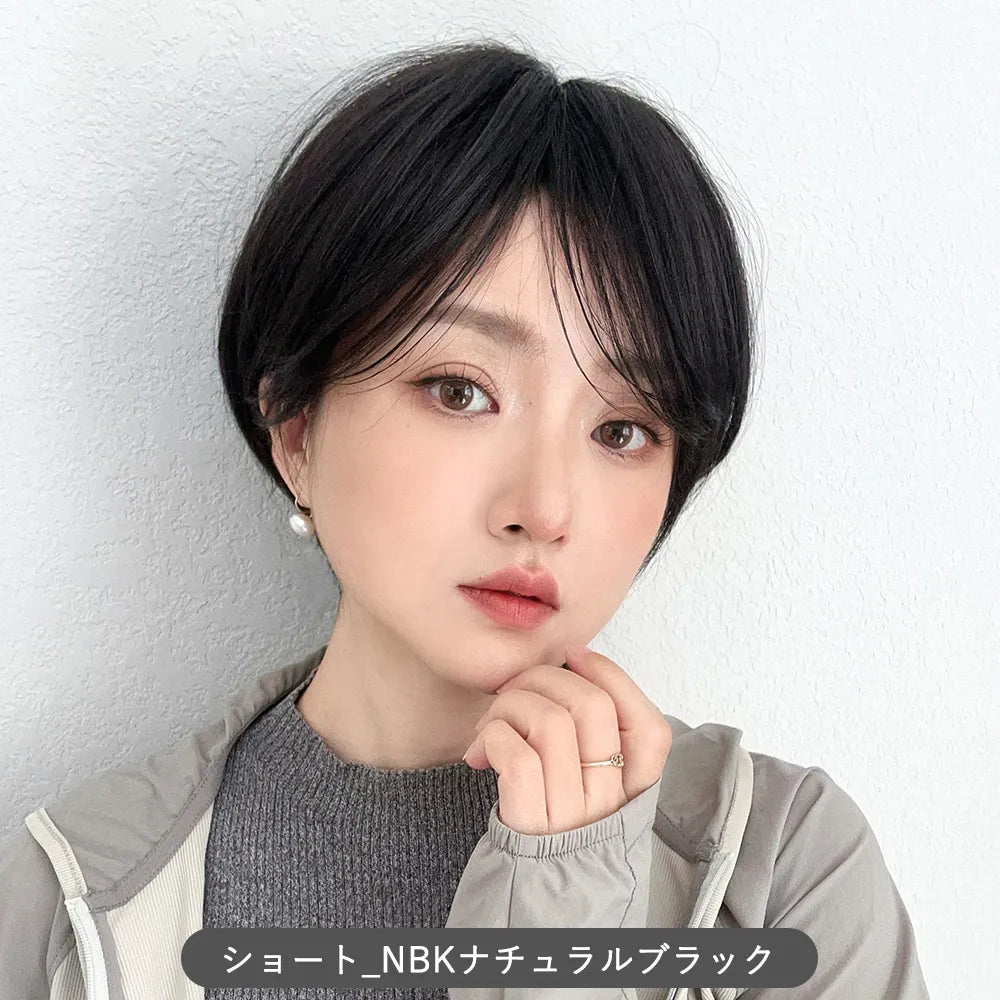 【返品・色交換OK】 素肌ウィッグ 接触冷感 人毛MIX カルムショート＆スフレバランスボブ 選べる2タイプ