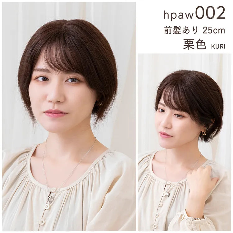 【返品・色交換OK】人毛100％ 総手植え ナチュレトップヘアピース 選べる4タイプ