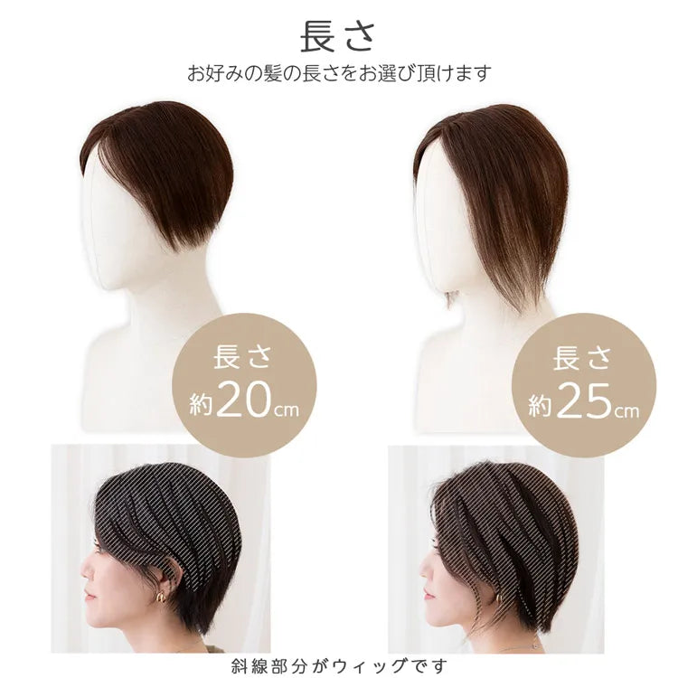 人毛100％ 総手植え ナチュレトップヘアピース 選べる4タイプ