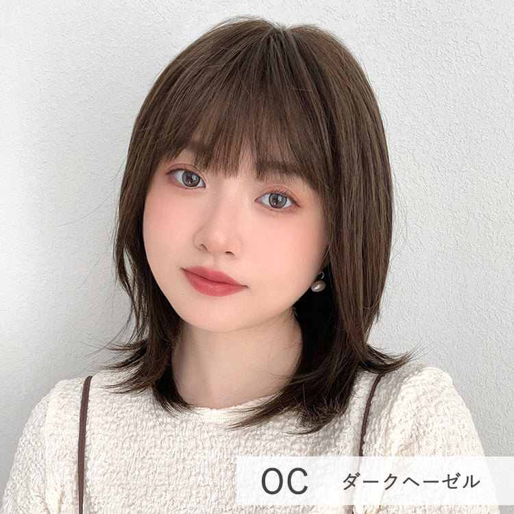 【返品・色交換OK】 医療用ウィッグ 部分手植え 日本製ファイバー レイヤーミディ