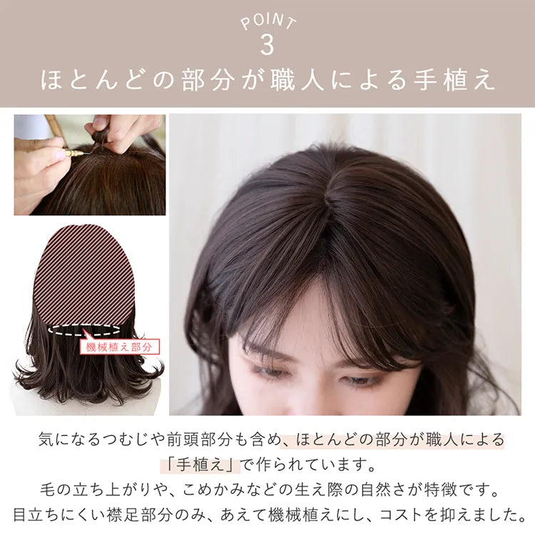 レイヤーカット用モデルウィッグ 3点セット新品未使用 医療用ウィッグ 手植え2wayバング レイヤーカールセミディ｜ウィッグの
