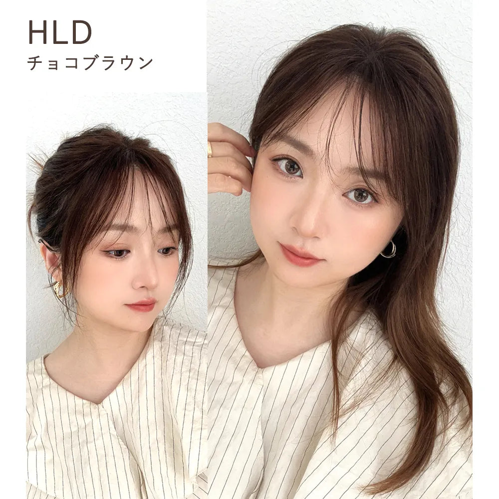 【返品・色交換OK】呼吸ピース フェザーバング （総手植え 人毛100% 前髪ウィッグ）