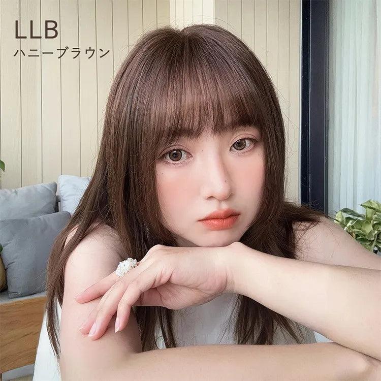 呼吸ピース 総手植え 人毛mix 前髪付きトップヘアピース サイド