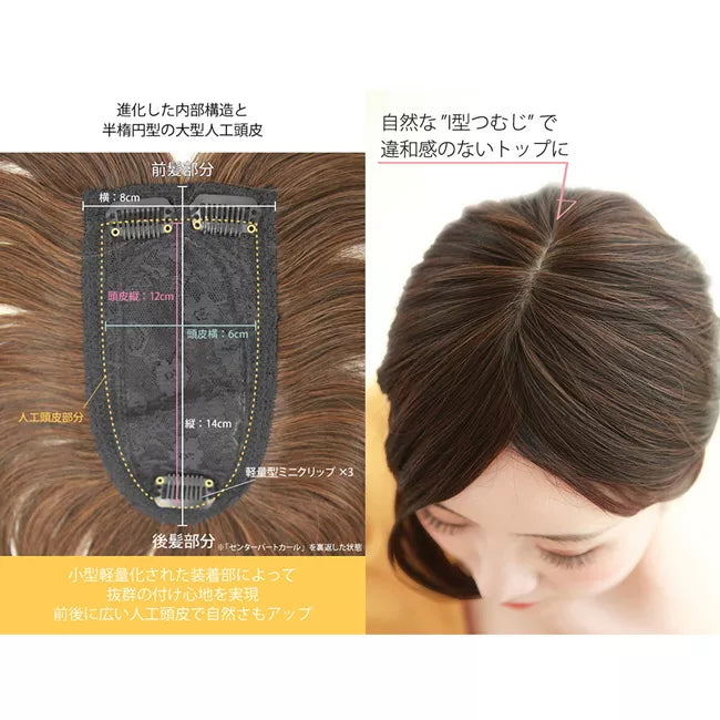 トップヘアピース センターパートカール｜ウィッグのことならブライトララ