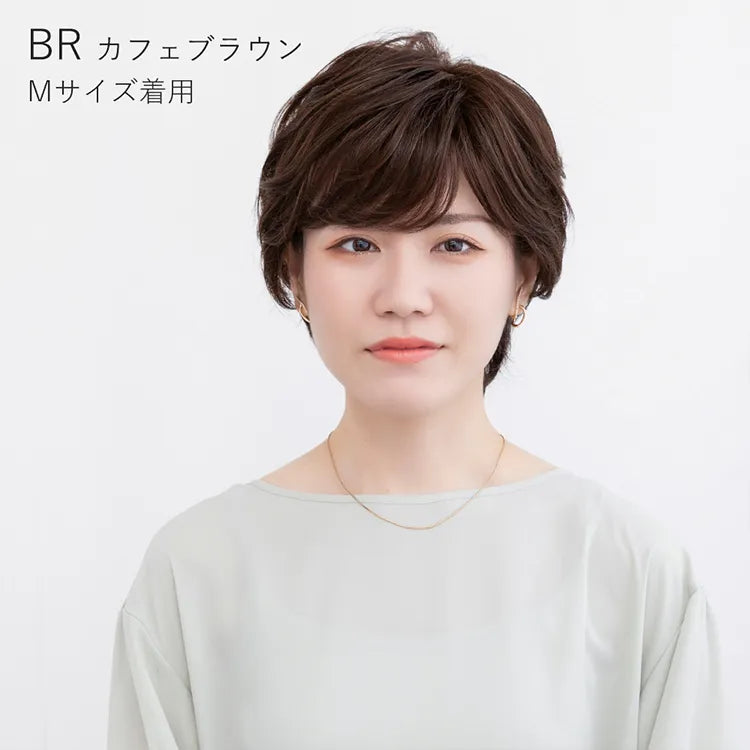 【 SALE！ 最終在庫処分 】医療用ウィッグ 人毛MIX 人毛50% 総手植え大人カールショート
