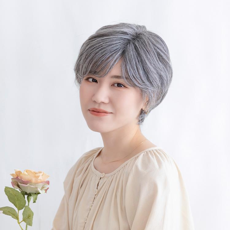 医療用ウィッグ 人毛MIX総手植え大人カールショート｜ウィッグのこと