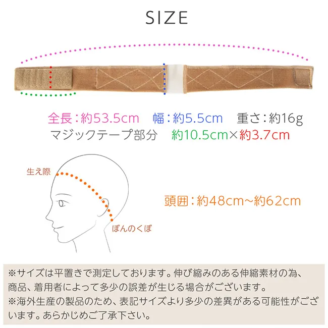 ウィッグ固定バンド2タイプ band サイズ