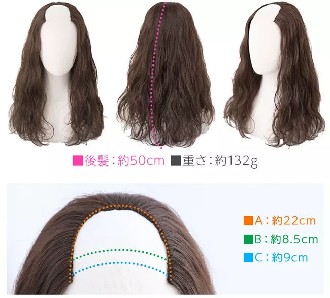 部分手植えヘアセルフミディアムウェーブ hf1419 商品詳細8