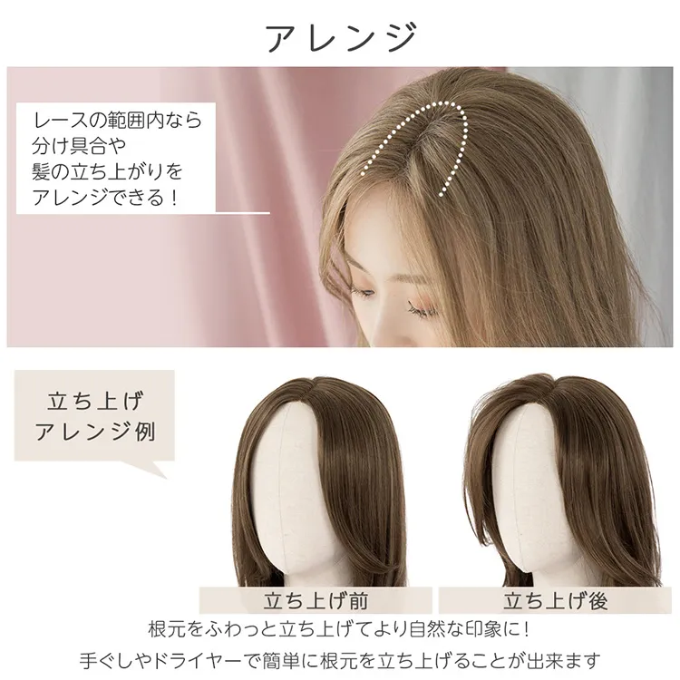のん ウィッグオーダー 部分手植えフロントレースセミロング(部分手植え/ロング