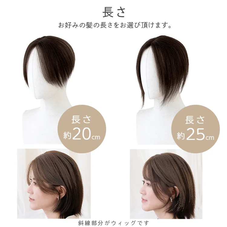 人毛100％ 総手植え ナチュレハートピース 選べる4タイプ （ポイント