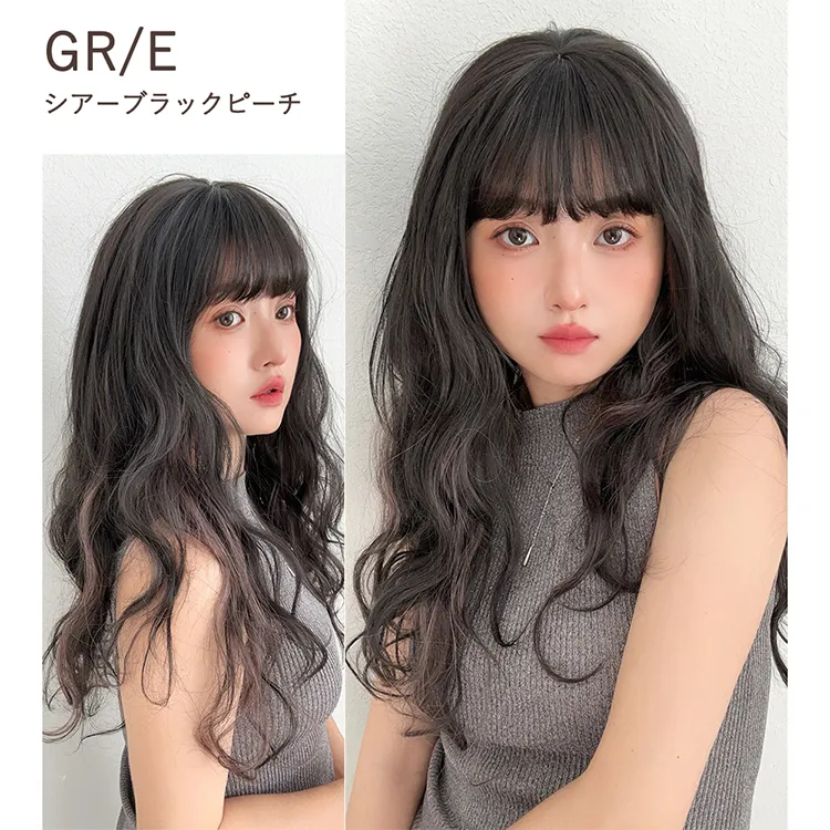 前髪付きフルカバートップヘアピース ニュアンスウェーブ メイン10