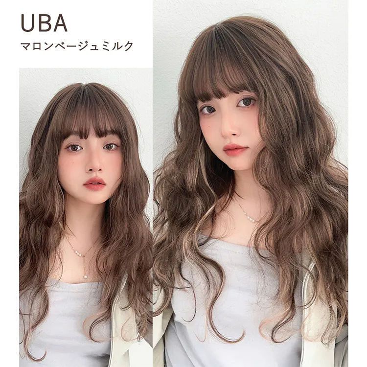 前髪付きフルカバートップヘアピース ニュアンスウェーブ メイン11